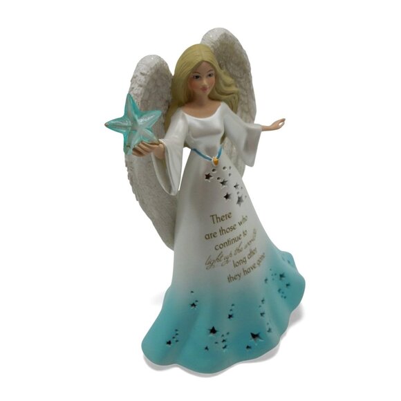 THOMAS KINKADE Light Of Love Angel Figurine with Illuminated Stars and Memorial - Picture 3 of 11